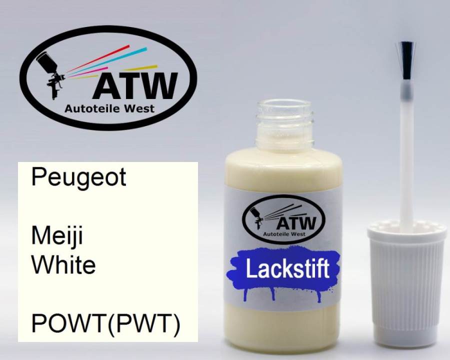 Peugeot, Meiji White, POWT(PWT): 20ml Lackstift, von ATW Autoteile West.